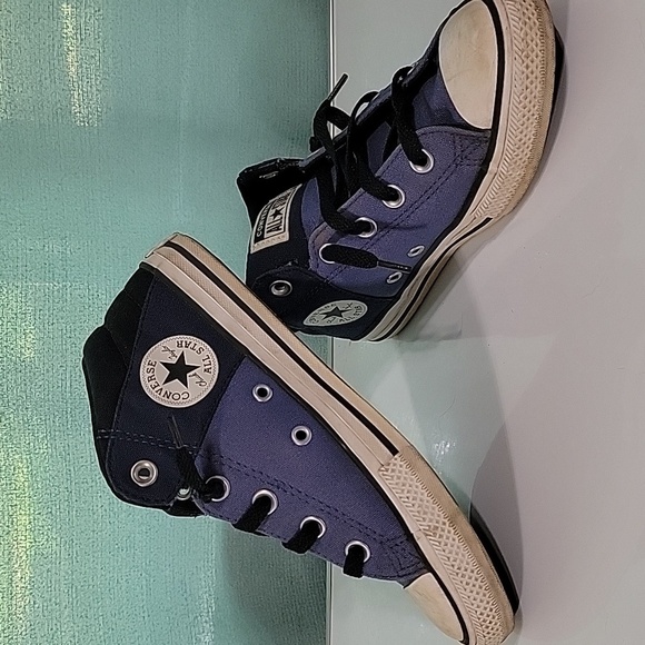Boys Converse Chuck Taylor All Star Axel Slip-Ons, Blue/Black, Size 3, Pre-owned - Picture 12 of 13
